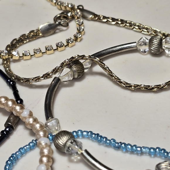 Lot of 6 Various Stretchy Chain Seeded Bead Bracelet - Picture 4 of 5